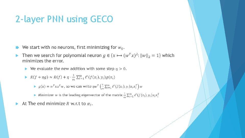 2 -layer PNN using GECO 