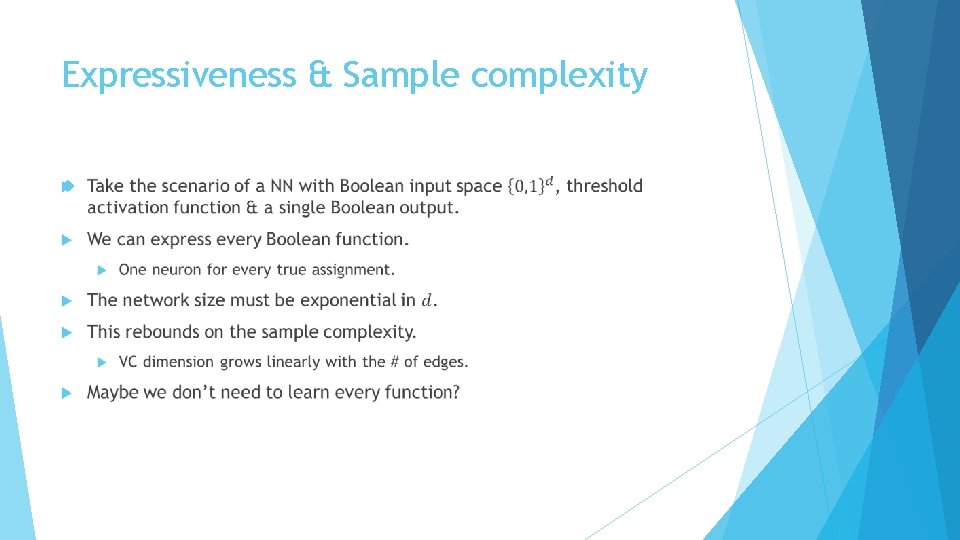 Expressiveness & Sample complexity 