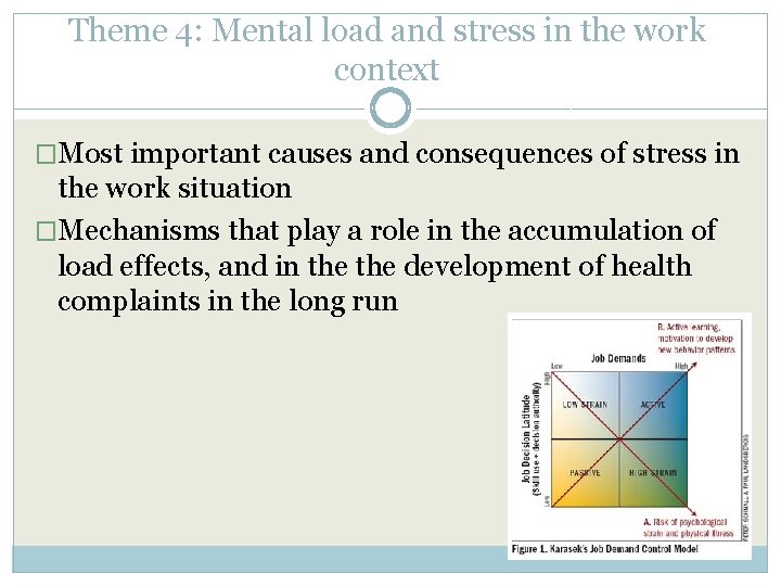 Theme 4: Mental load and stress in the work context �Most important causes and