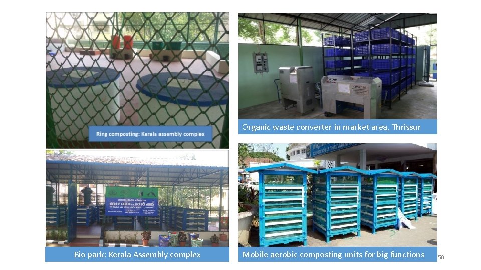 Organic waste converter in market area, Thrissur Bio park: Kerala Assembly complex Mobile aerobic