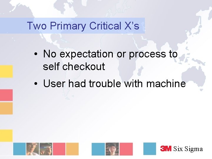 Two Primary Critical X’s • No expectation or process to self checkout • User