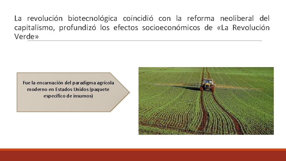 La revolución biotecnológica coincidió con la reforma neoliberal del capitalismo, profundizó los efectos socioeconómicos