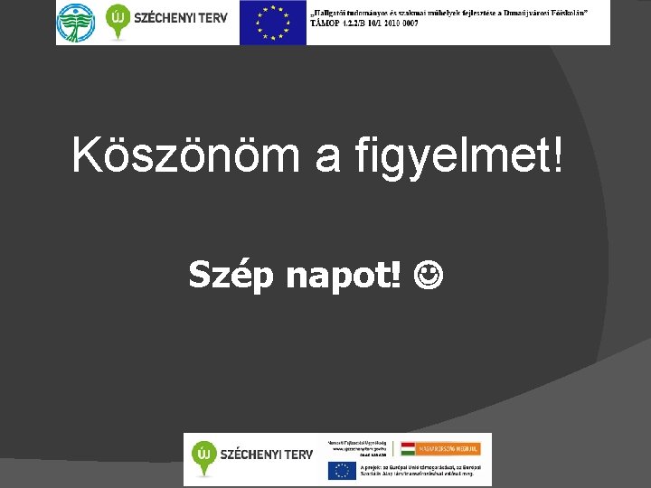 Köszönöm a figyelmet! Szép napot! 