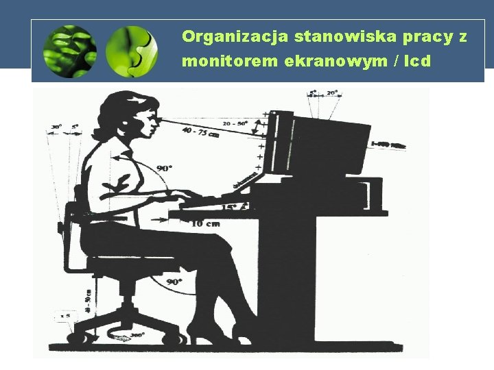 Organizacja stanowiska pracy z monitorem ekranowym / lcd 