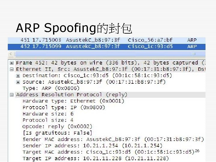 ARP Spoofing的封包 26 