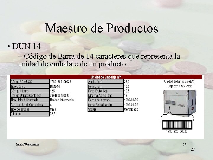 Maestro de Productos • DUN 14 – Código de Barra de 14 caracteres que