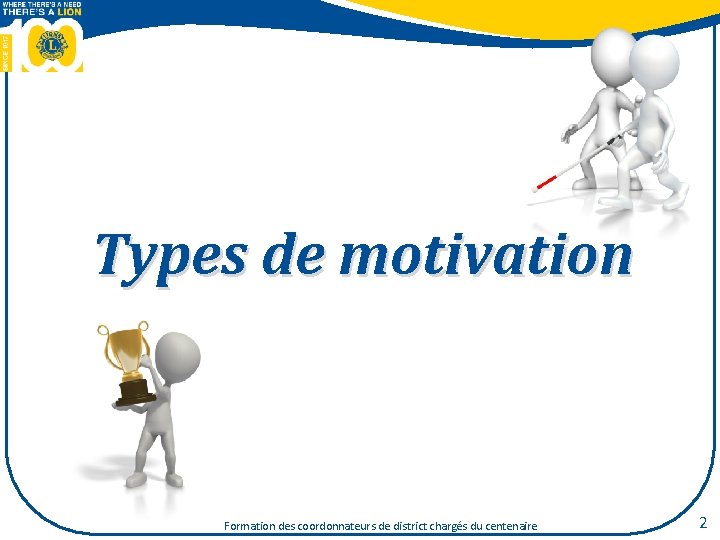 Types de motivation Formation des coordonnateurs de district chargés du centenaire 2 