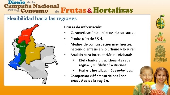 Flexibilidad hacia las regiones Cruces de información: • Caracterización de hábitos de consumo. •