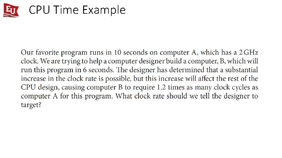 CPU Time Example 