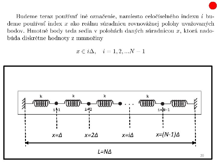 x=Δ x=2Δ L=NΔ x=iΔ x=(N-1)Δ 20 