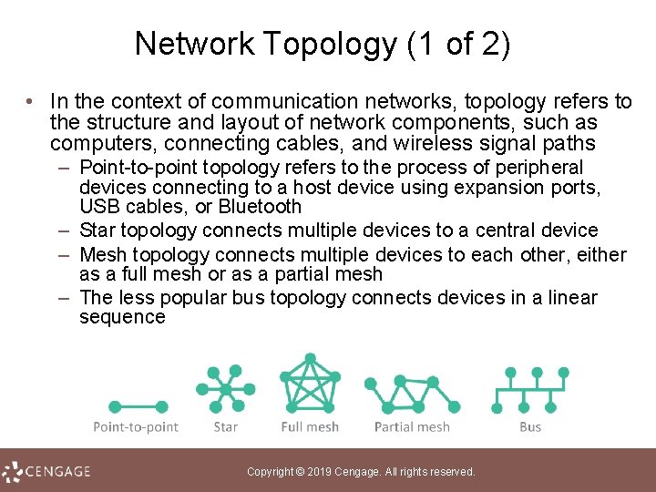 Network Topology (1 of 2) • In the context of communication networks, topology refers