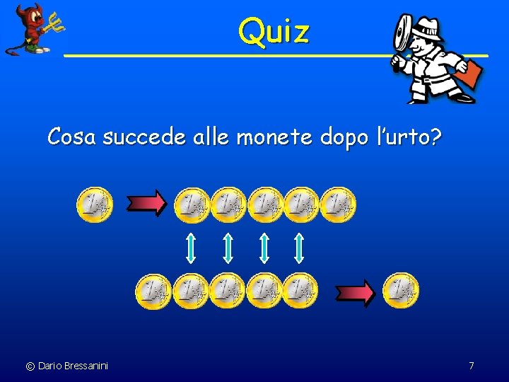 Quiz Cosa succede alle monete dopo l’urto? © Dario Bressanini 7 