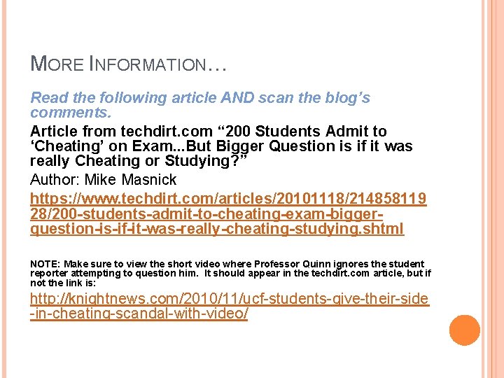 MORE INFORMATION… Read the following article AND scan the blog’s comments. Article from techdirt.