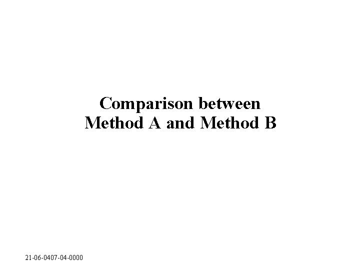 Comparison between Method A and Method B 21 -06 -0407 -04 -0000 