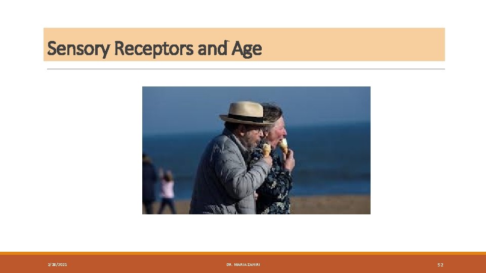 Sensory Receptors and Age 2/28/2021 DR. MARIA ZAHIRI 52 