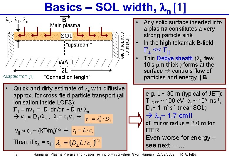 lq , l. T , ln Basics – SOL width, ln [1] B Main