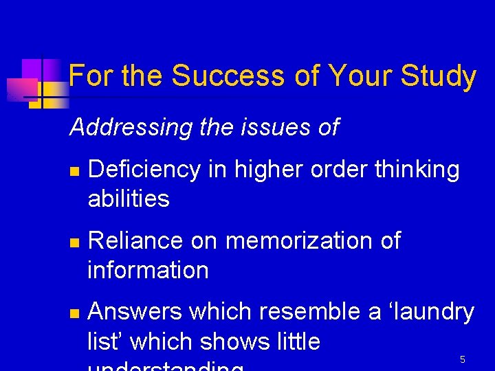 For the Success of Your Study Addressing the issues of n n n Deficiency For the Success of Your Study Addressing the issues of n n n Deficiency