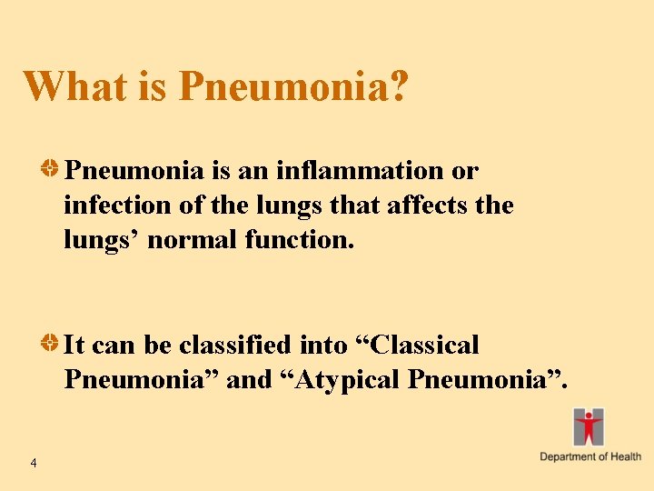 What is Pneumonia? Pneumonia is an inflammation or infection of the lungs that affects