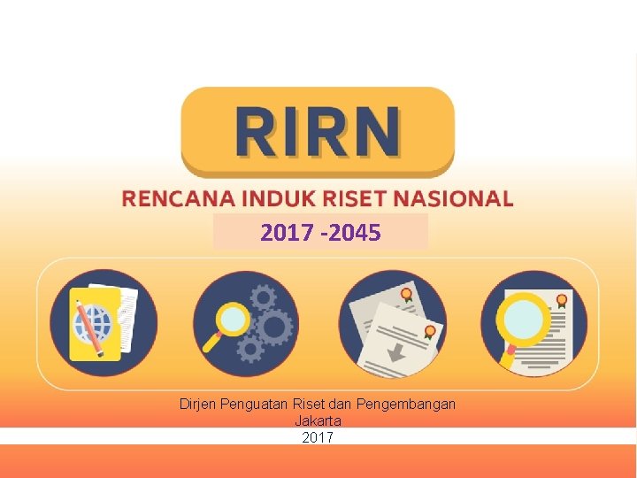 2017 -2045 Dirjen Penguatan Riset dan Pengembangan Jakarta 2017 R-Perpres Rencana Induk Riset Nasional