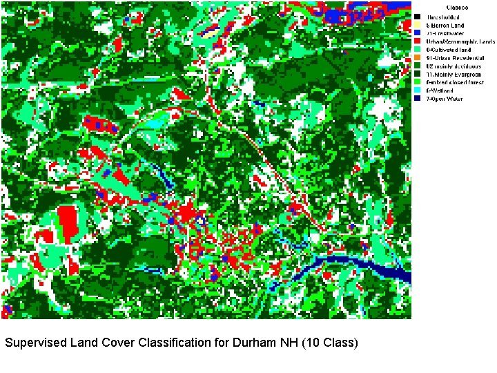 Supervised Land Cover Classification for Durham NH (10 Class) 