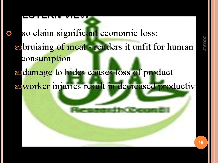 WESTERN VIEW bruising of meat - renders it unfit for human 2/28/2021 Also claim