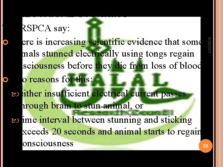 2/28/2021 ELECTRICAL STUNNING The RSPCA say: 'There is increasing scientific evidence that some animals