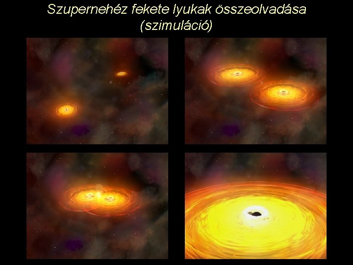 Szupernehéz fekete lyukak összeolvadása (szimuláció) 