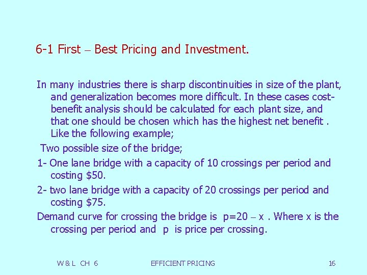 Efficient Pricing With Increasing Rreturn To Scale And