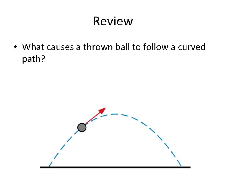 Review • What causes a thrown ball to follow a curved path? 
