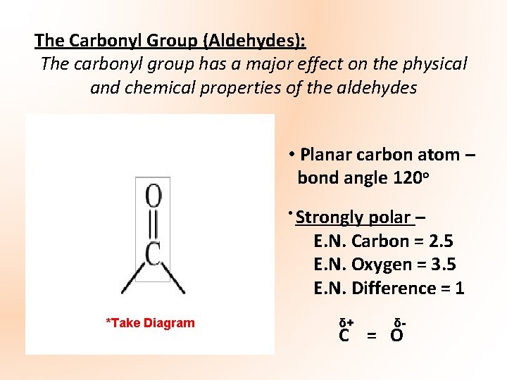 The Carbonyl Group (Aldehydes): The carbonyl group has a major effect on the physical