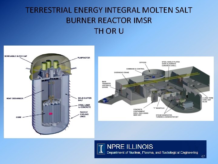 TERRESTRIAL ENERGY INTEGRAL MOLTEN SALT BURNER REACTOR IMSR TH OR U 47 