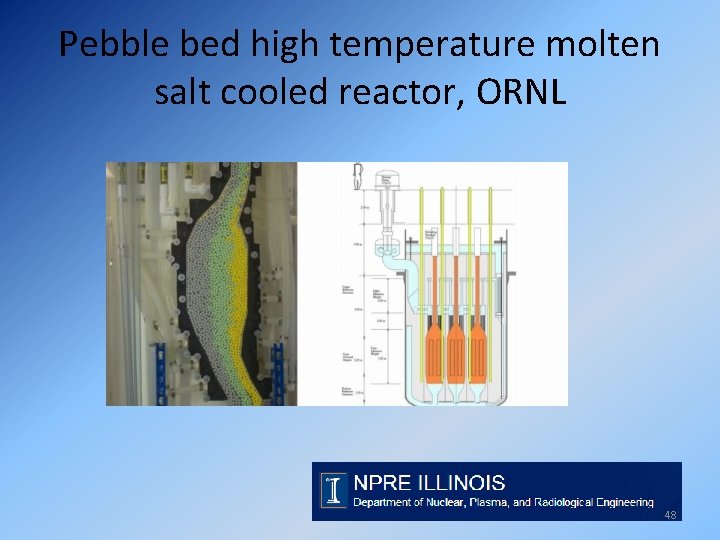Pebble bed high temperature molten salt cooled reactor, ORNL 48 