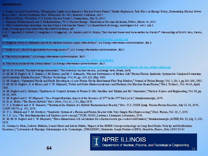 REFERENCES 1. Jeremy Carl and David Fedor, “Keeping the Lights on at America’s Nuclear