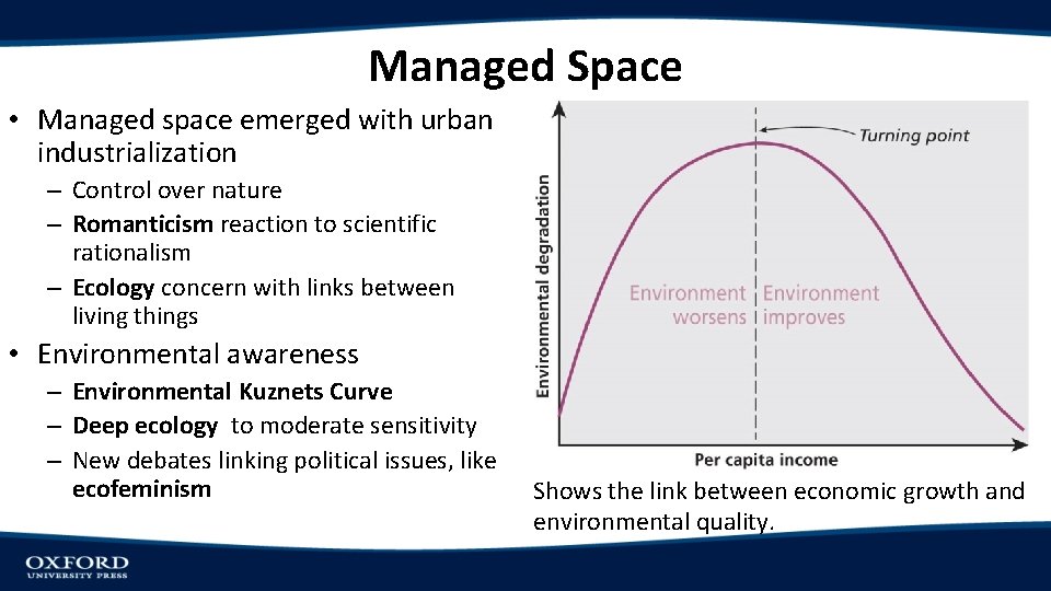 Managed Space • Managed space emerged with urban industrialization – Control over nature –