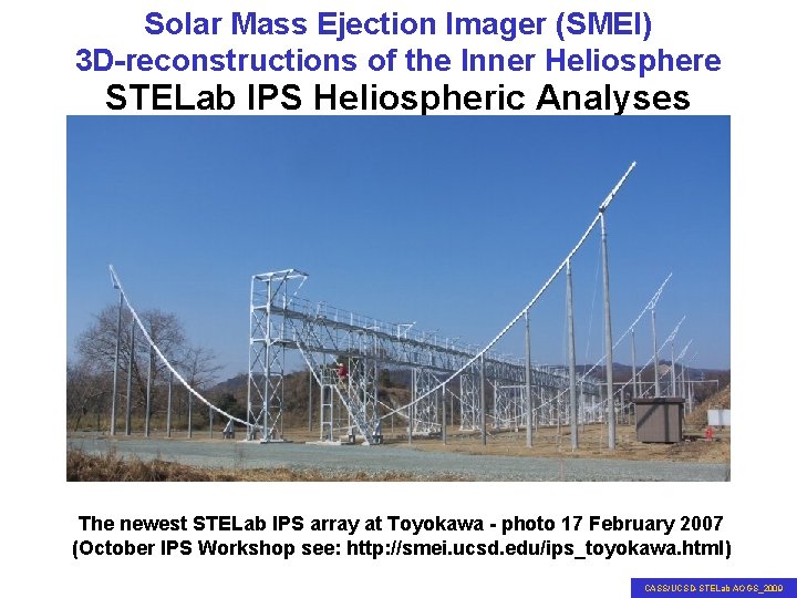 Solar Mass Ejection Imager (SMEI) 3 D-reconstructions of the Inner Heliosphere STELab IPS Heliospheric