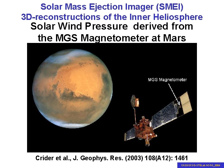 Solar Mass Ejection Imager (SMEI) 3 D-reconstructions of the Inner Heliosphere Solar Wind Pressure