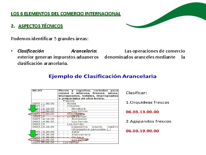 LOS 6 ELEMENTOS DEL COMERCIO INTERNACIONAL 2. ASPECTOS TÉCNICOS Podemos identificar 5 grandes áreas: