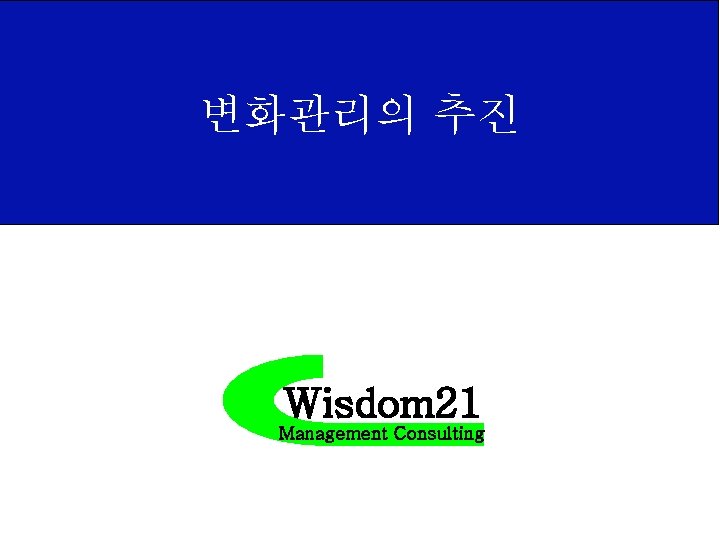 변화관리의 추진 Wisdom 21 Management Consulting 