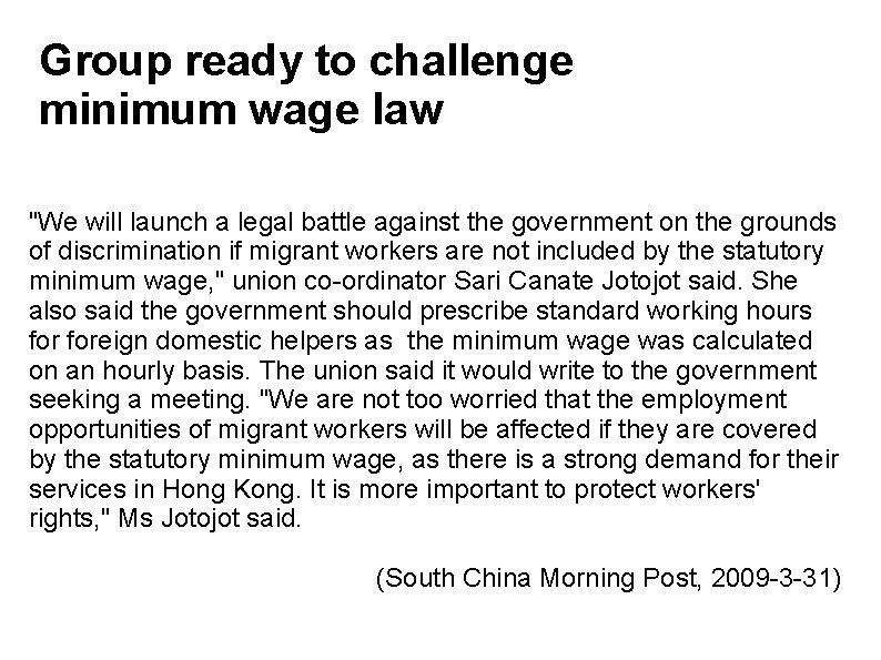 Group ready to challenge minimum wage law "We will launch a legal battle against