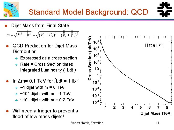 Standard Model Background: QCD l l Dijet Mass from Final State QCD Prediction for