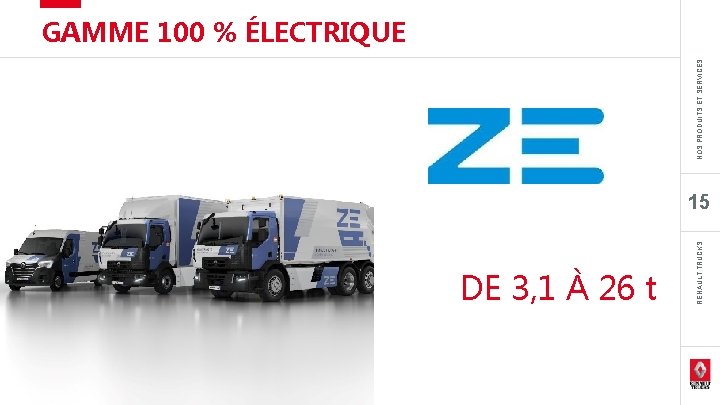 DE 3, 1 À 26 t RENAULT TRUCKS NOS PRODUITS ET SERVICES GAMME 100