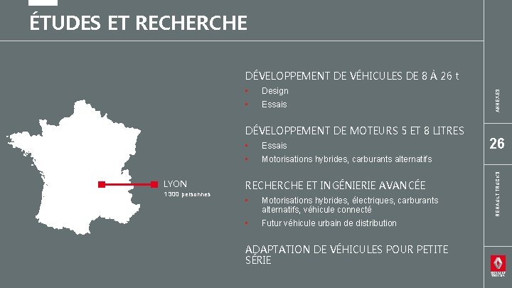 ÉTUDES ET RECHERCHE Design • Essais DÉVELOPPEMENT DE MOTEURS 5 ET 8 LITRES LYON