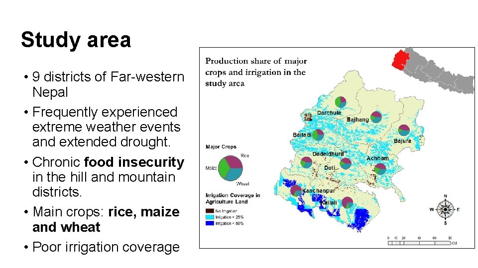 Study area • 9 districts of Far-western Nepal • Frequently experienced extreme weather events