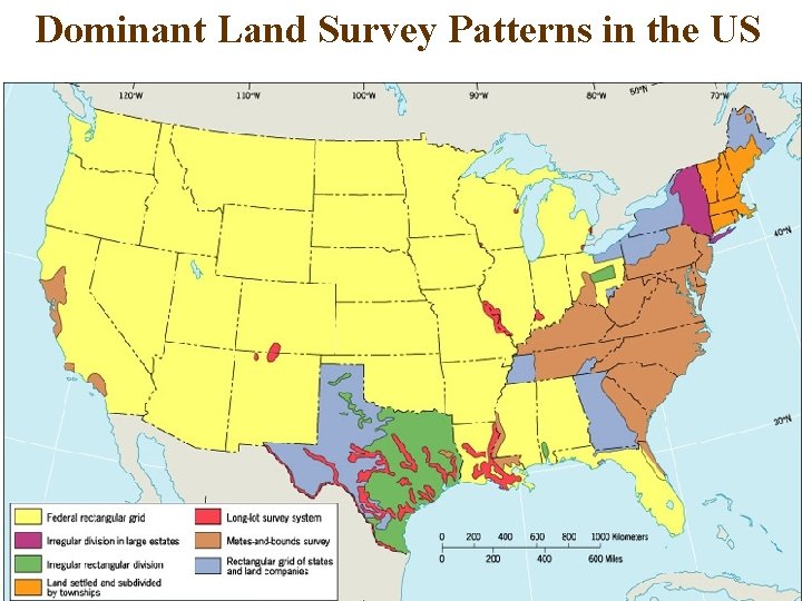 Dominant Land Survey Patterns in the US 
