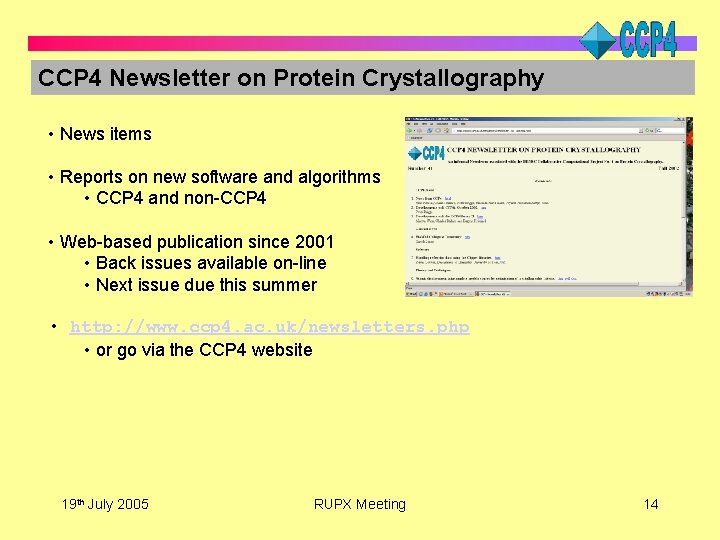 CCP 4 Newsletter on Protein Crystallography • News items • Reports on new software