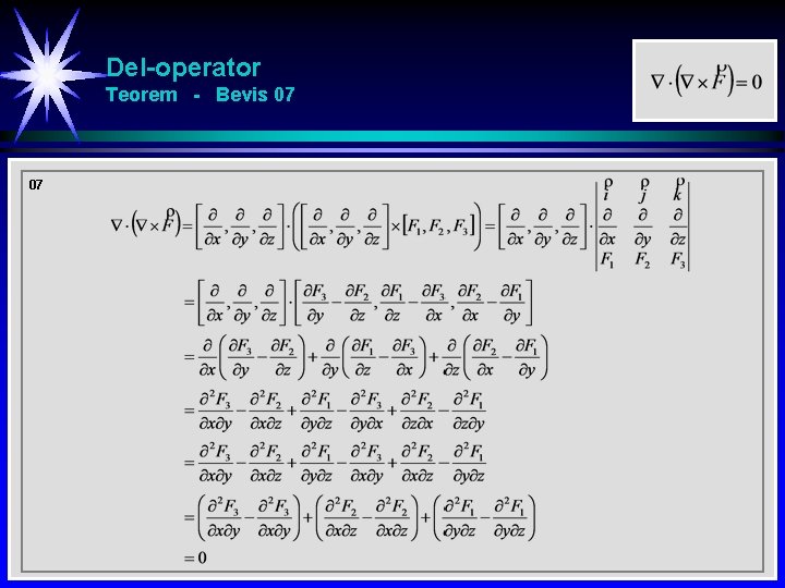 Del-operator Teorem - Bevis 07 07 