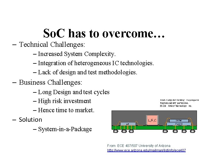So. C has to overcome… – Technical Challenges: – Increased System Complexity. – Integration