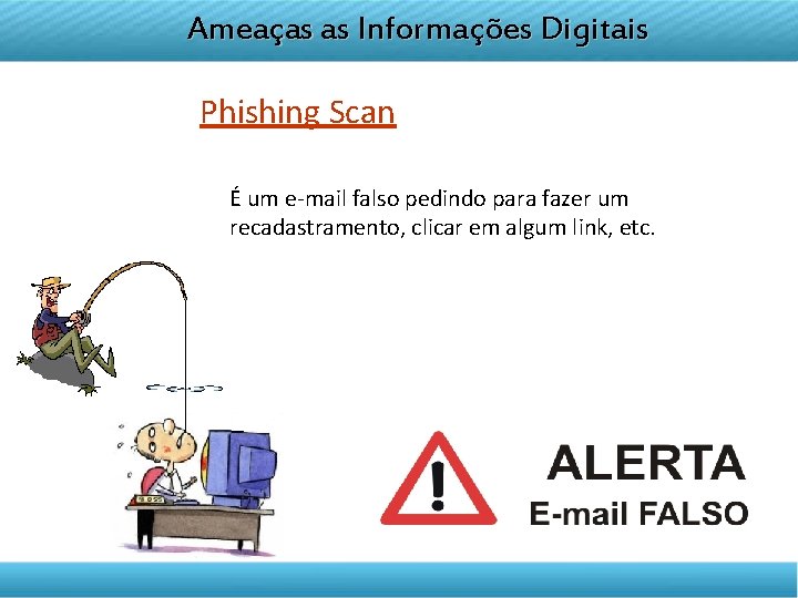 DISCIPLINA TELETRANSMITIDA Ameaças as Informações Digitais EMPREENDEDORISMO Phishing Scan É um e-mail falso pedindo