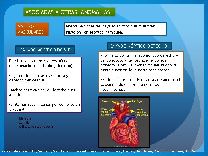 ASOCIADAS A OTRAS ANOMALÍAS ANILLOS VASCULARES Malformaciones del cayado aórtico que muestran relación con