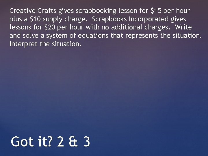 Creative Crafts gives scrapbooking lesson for $15 per hour plus a $10 supply charge.